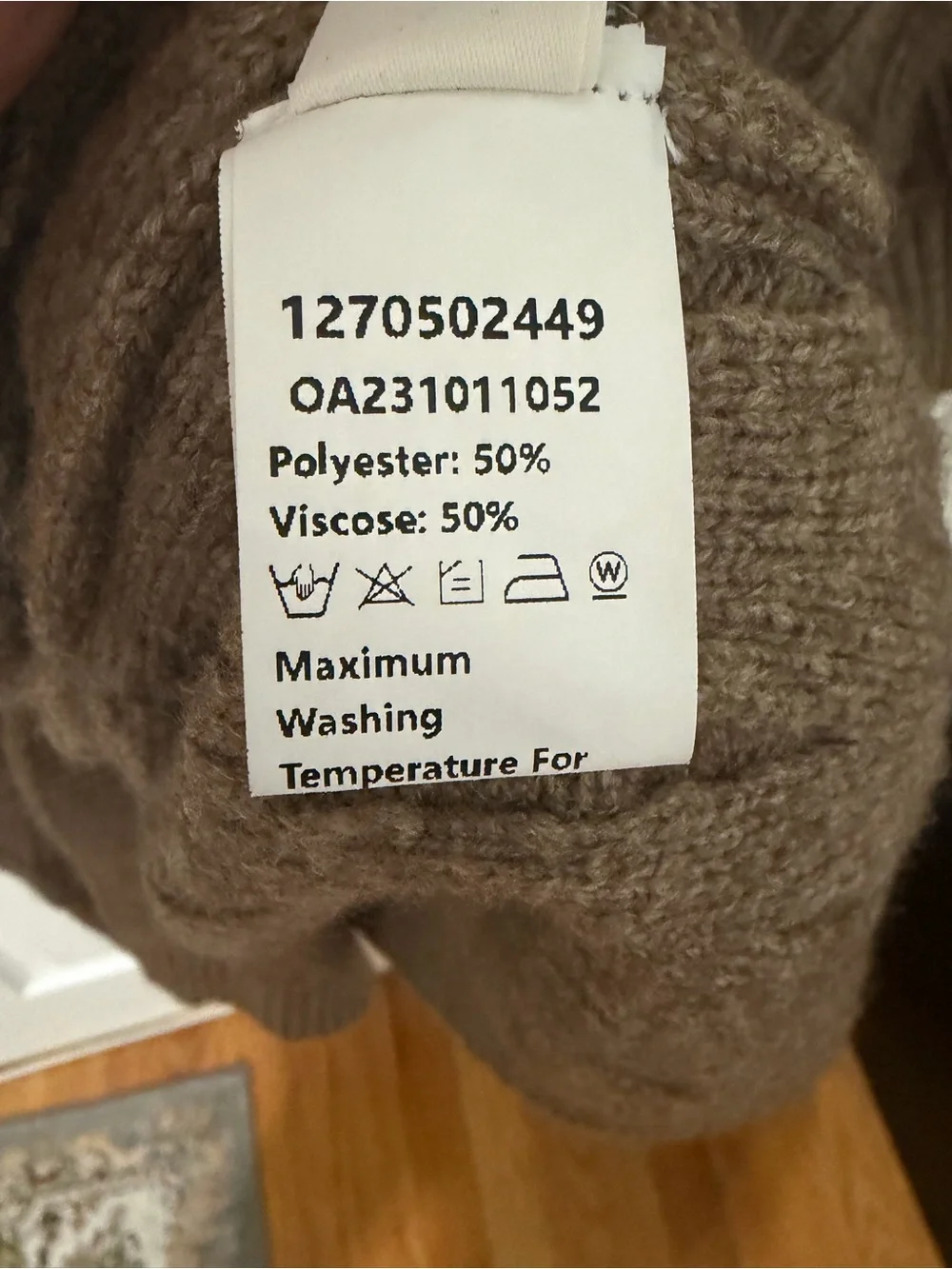 COMMENSE Diamond Stitch Knitting Longline Cardigan Denim Tan Oversized fit S - Picture 11 of 15